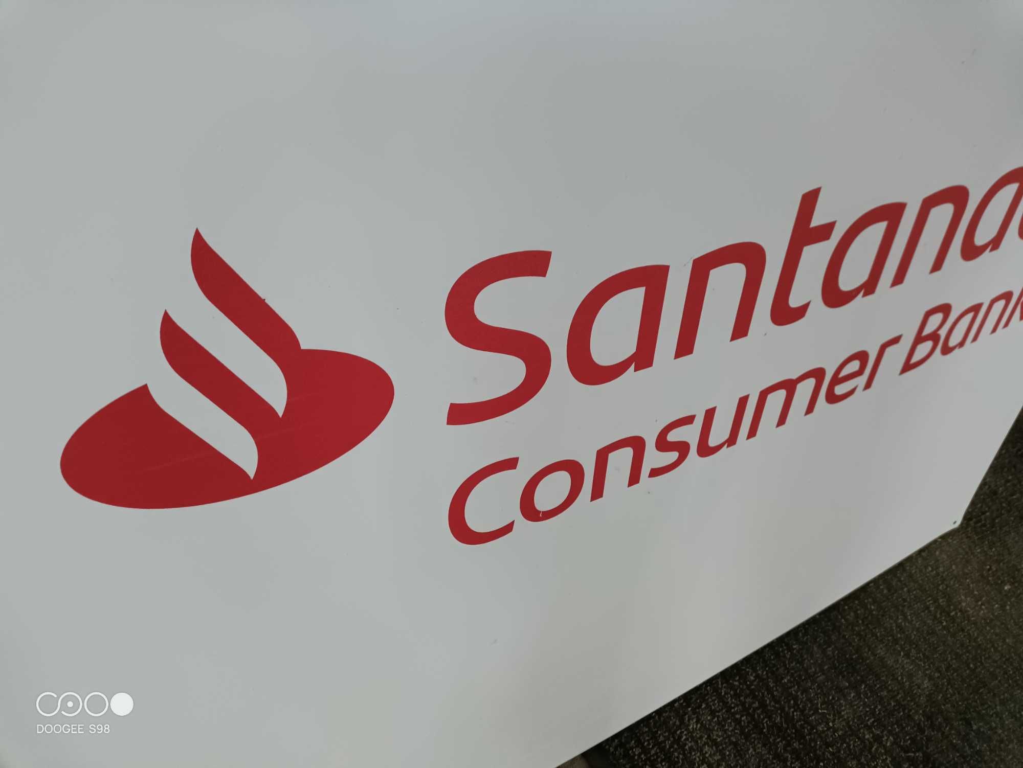 Reklama raty santander baner płyta panel reklamowy dibond alu