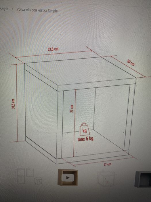 Półka wisząca/stojąca kostka Simple VOX