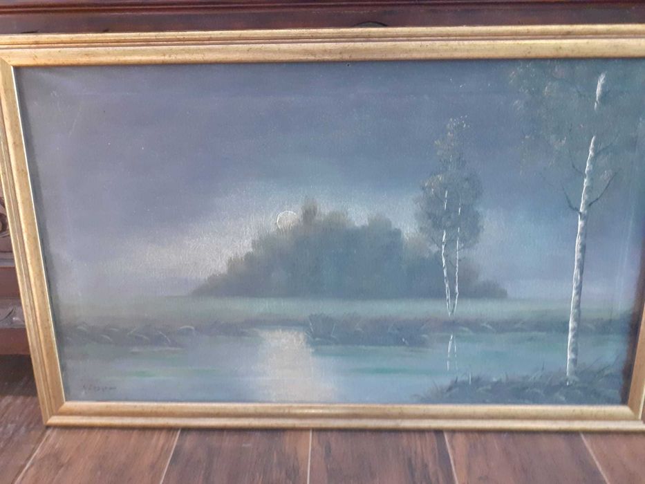 przedwojenny obraz olejny