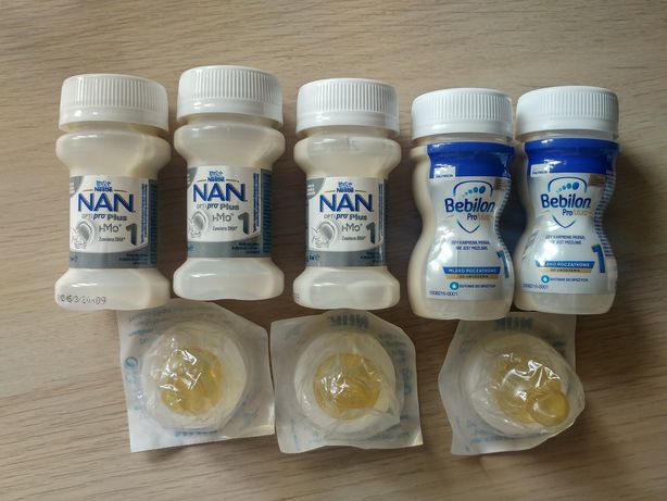 Mleko modyfikowane NAN 1 buteleczki 70 ml + smoczki NUK za darmo