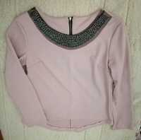 Blusa nova rosa enfeite