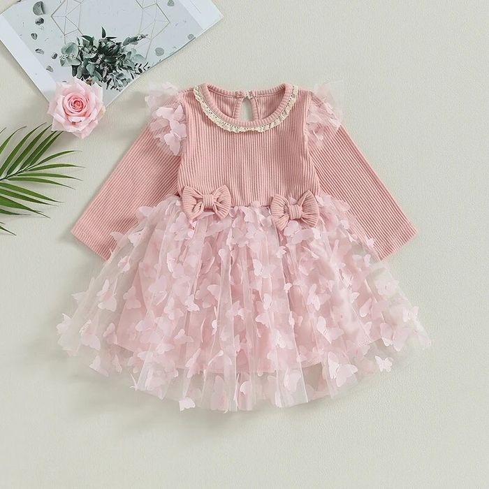 Сукня на рочок з рукавом платье годик 74 80 плаття 1 рік рожеве 12