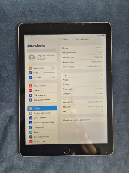 Apple ipad Air 2 64GB sprawny