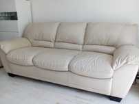 Wypoczynek ITAL Sofa, skóra naturalna, jasny beż