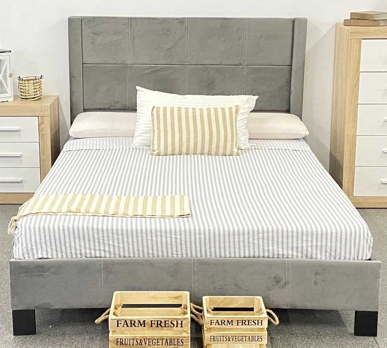 cama de casal cinza nova - entrega gratuita!