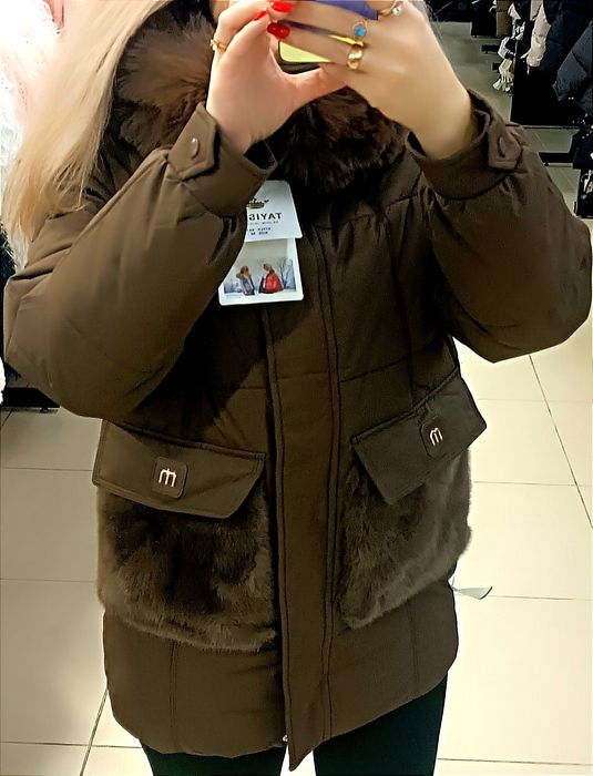 Стильный пуховик,парка,куртка удлиненная женская на меху