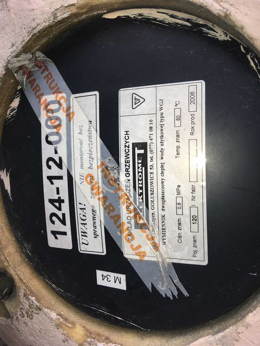 wymiennik dwupłaszczowy ciepłej wody użytkowej typu WGJ  120l