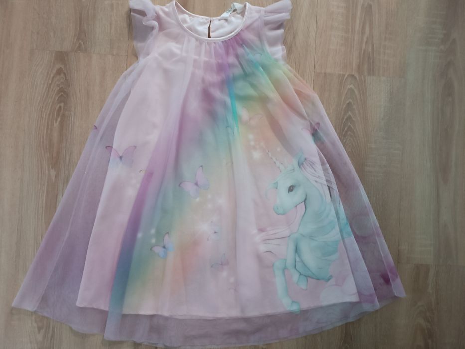 Sukienka tiulowa jednorożec dziewczynka r. 128 H&M