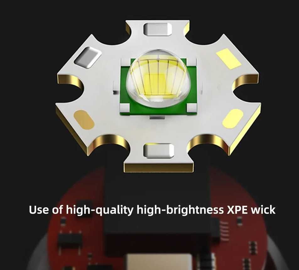 Led фонарь с аккумулятором, с ZOOM, яркий XPE светодиод