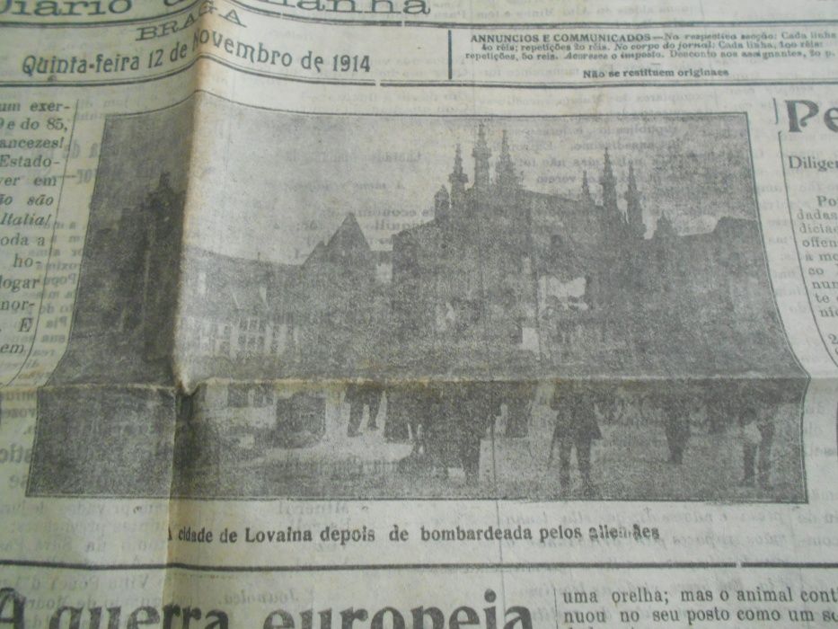 RARO lote de 24 jornais centenários do "Echos do Minho". Março de 1916