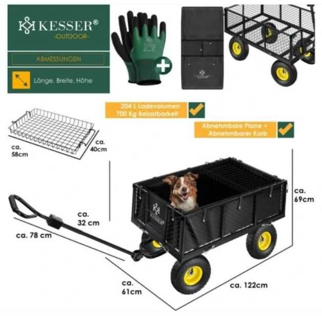 Wózek Kesser 700 l wózek ogrodowy, transportowy , na narzędzia