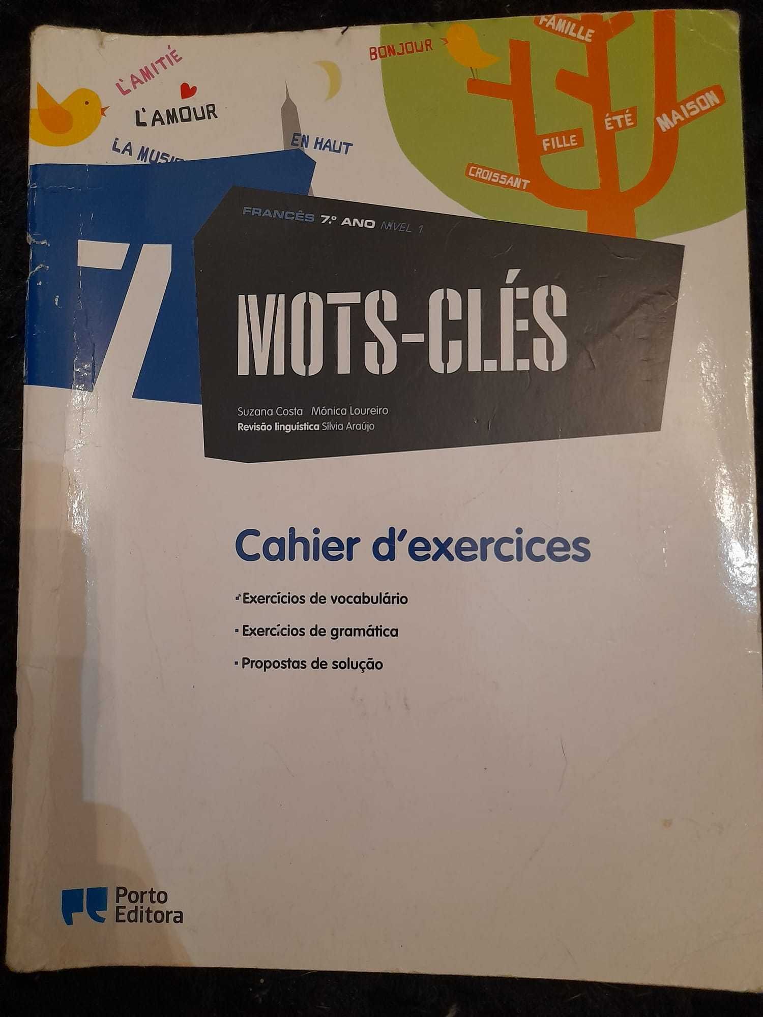 Mots Clés livro Francês 7 ano nivel 1 e 2, manual + caderno de fichas