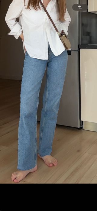 Джинси Zara прямі висока посадка