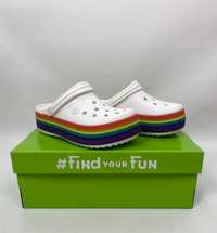 Жіночі крокси сабо Crocs Platform Rainbow різнокольорові