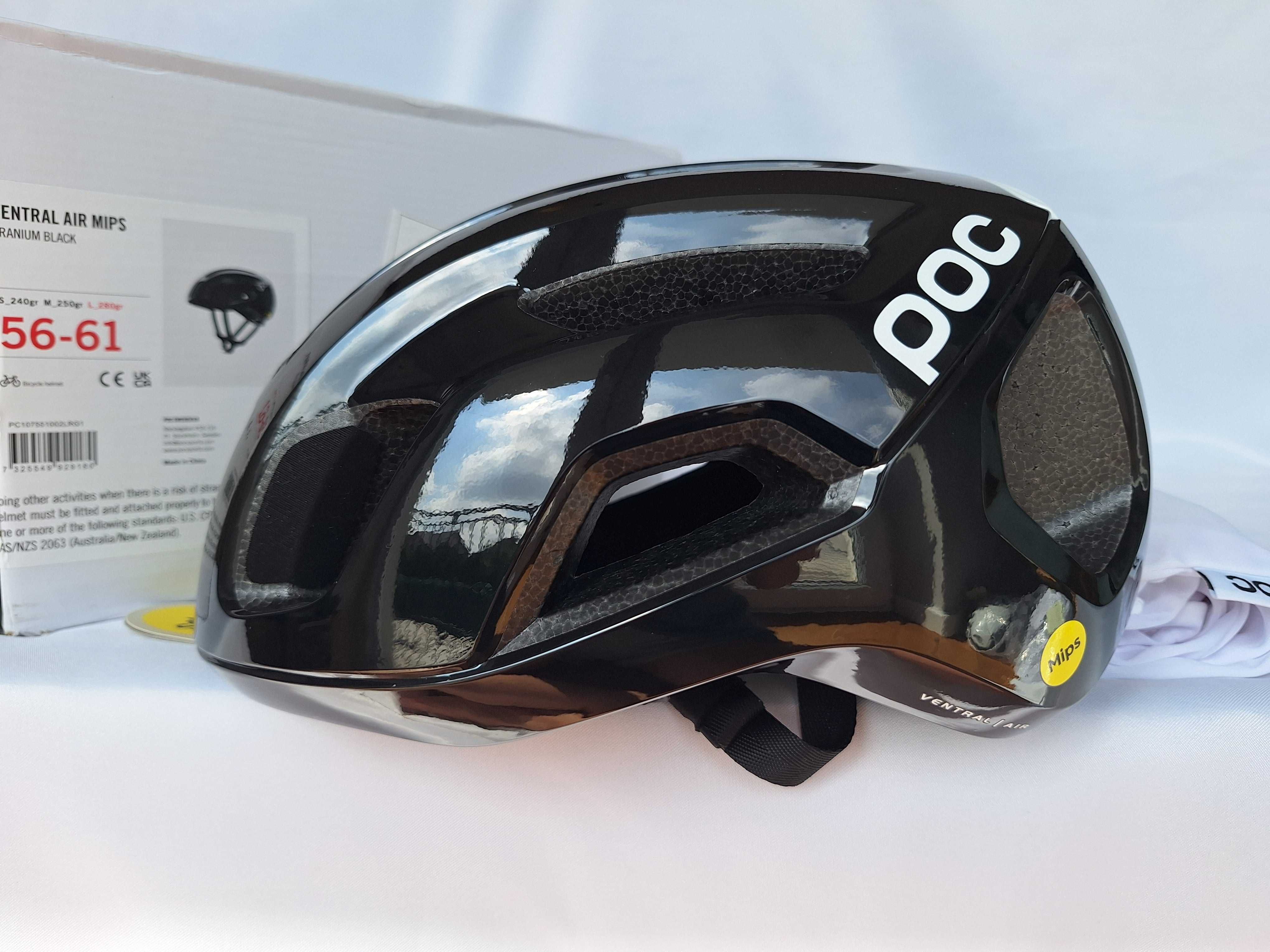 Kask rowerowy szosowy Poc Ventral Air Mips Uranium Black L 56-61cm