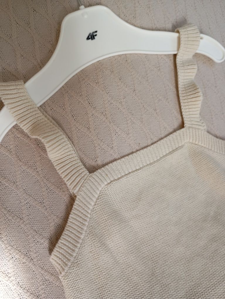 ZARA jeansy typu paperbag o kroju baggy i nowy  top crochet