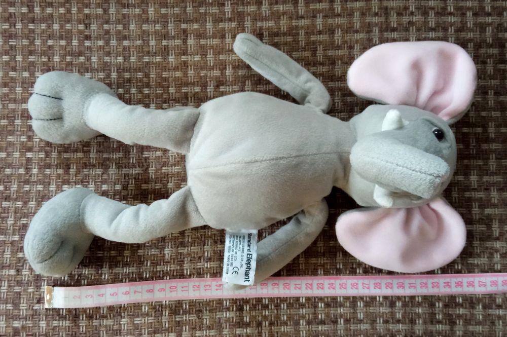 Плюшевий слоник (~ 35 см), ніжний велюр (до покупки) В ПОДАРУНОК!