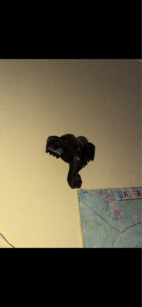 Слон деревянный на стену декор