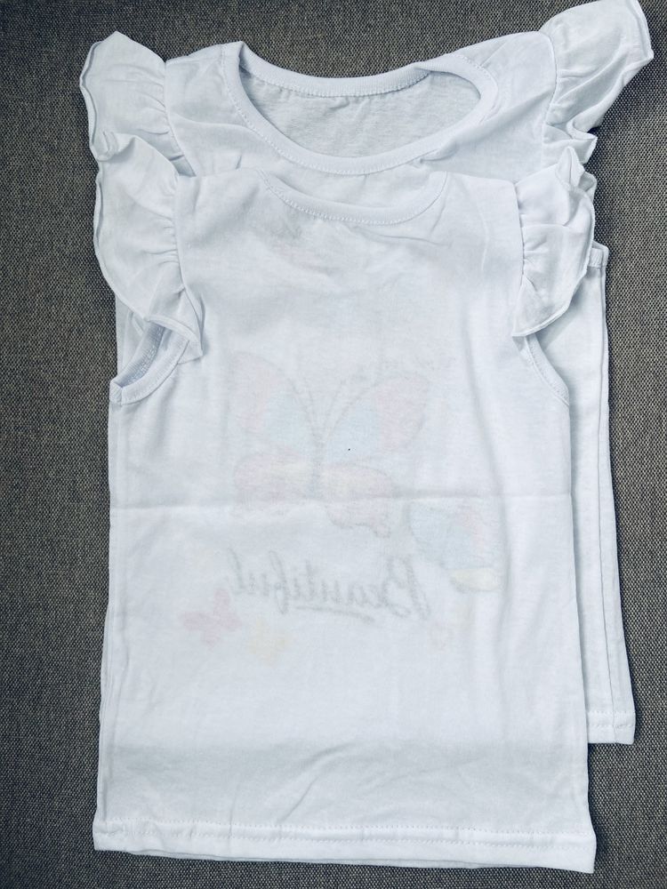 Нарядная белая футболка для девочки