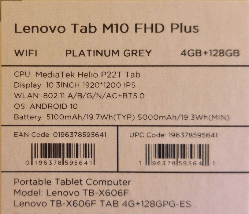 Tablet Lenovo Tab M10 FHD Plus + capa + protector de ecrã