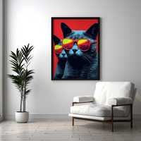 Plakat na Ścianę Obraz Stylowe Koty Sztuka 50x70 cm Premium