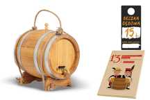 Dębowa beczka 15L na whisky bimber wino nalewki prezent (+ sznurki)