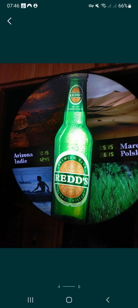 Plafon NEON zegar reklama piwa LED4tryby iluminacji pub garaż