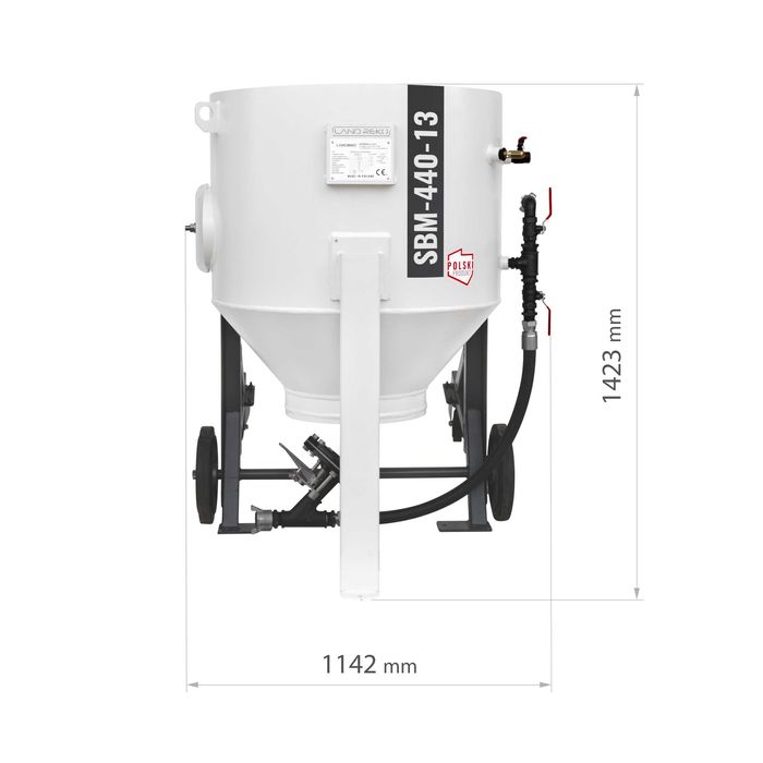 Polska piaskarka syfonowa ciśnieniowa mobilna SBM-440-13 Land Reko