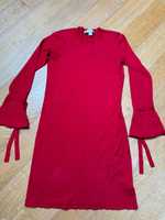 Sukienka r. S Michael Kors nowa czerwona dzianina ozdobne rekawy