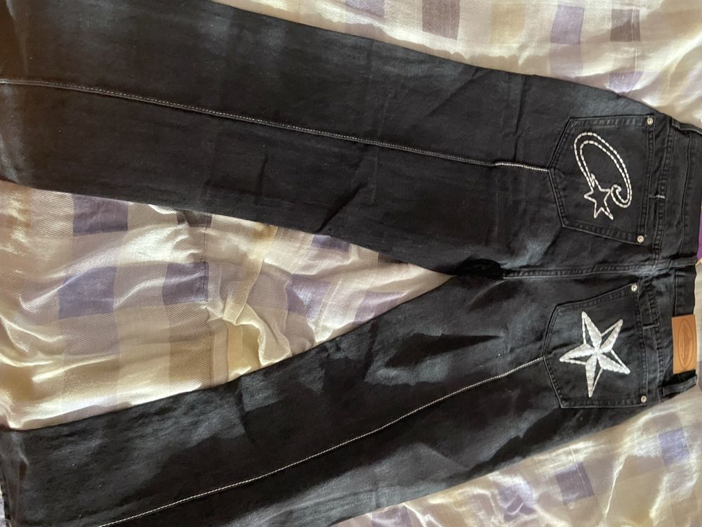 Calça de ganga preta da corteiz