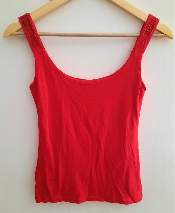 Bluzka na ramiączkach z cyrkoniami. Firma Megi.