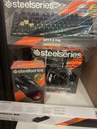 Nowy Zestaw gamingowy steelseries klawiatuta,mysz,słuchawki,podkładka