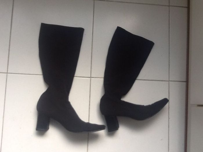 Botas de cano alto de tecido Tam. 37