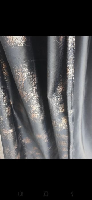 NOWA! Zasłona welurowa czarna ze złotem