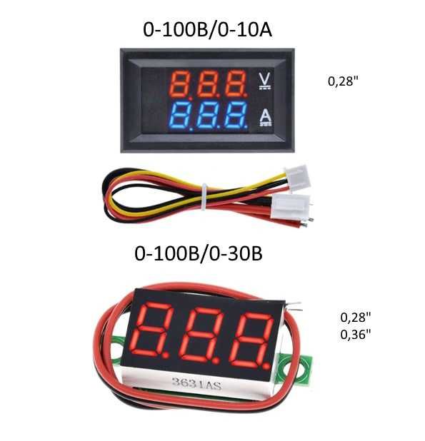 Модуль вольтамперметр вольтметр амперметр цифровий 0,28" 0,36"