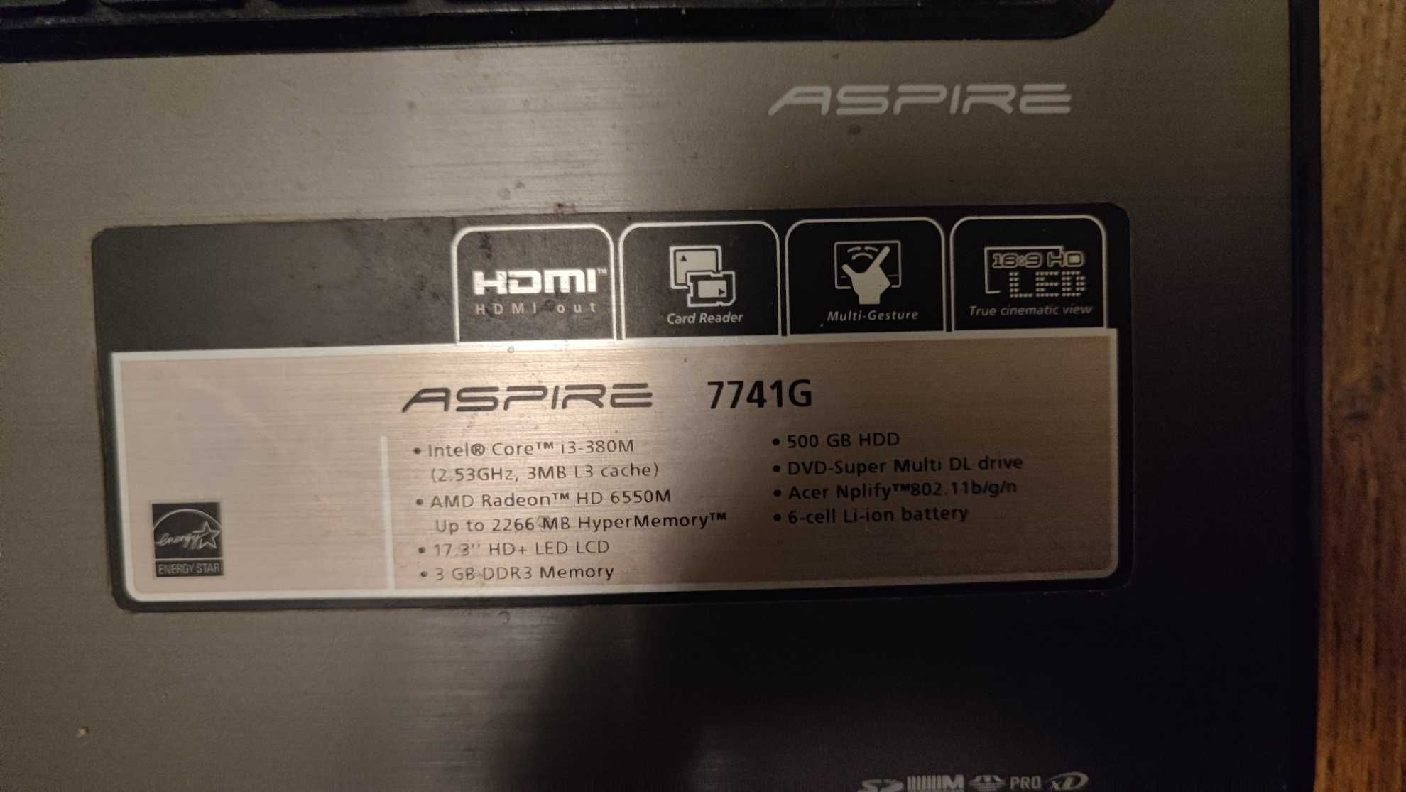 Laptop ACER aspire 7741G