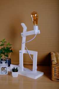 Настільна лампа дерев'яна сканді, лофт (лампа из дерева)
