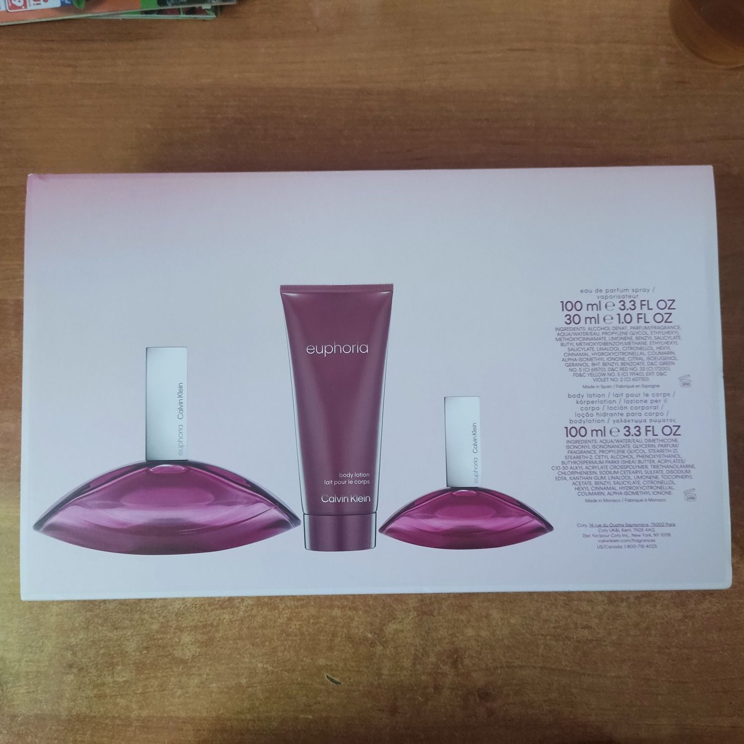 Calvin Klein Euphoria Damski Zestaw 100 ml + 30 ml + Balsam 100 ml Ros