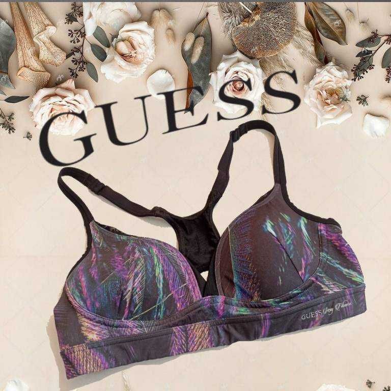 Guess оригинал Бюстгальтер спортивный без косточки поролон черный  L