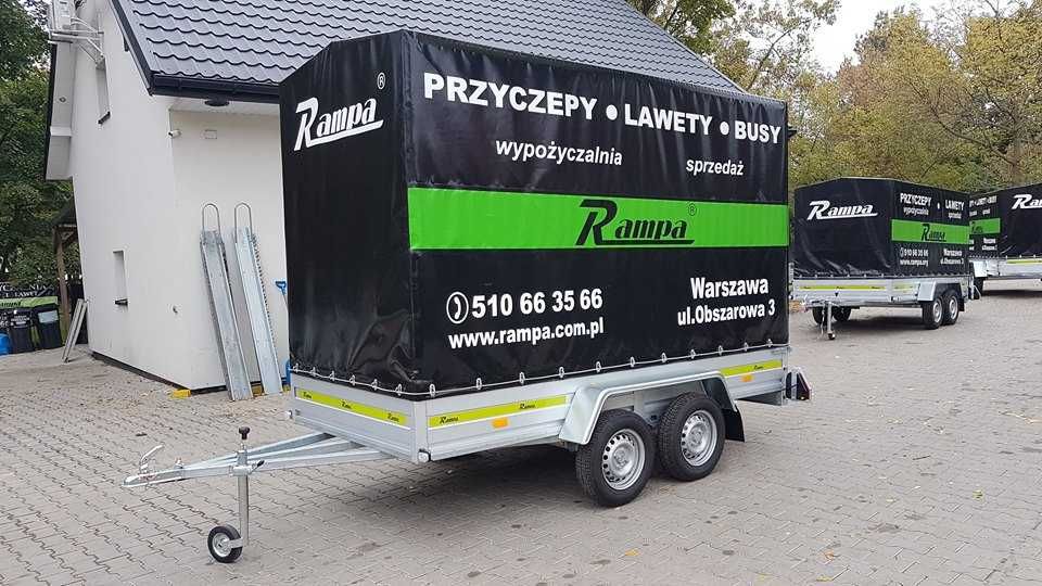 Przyczepa dwuosiowa RYDWAN 330x150x210 mocna wysoka z profili fv kat.b