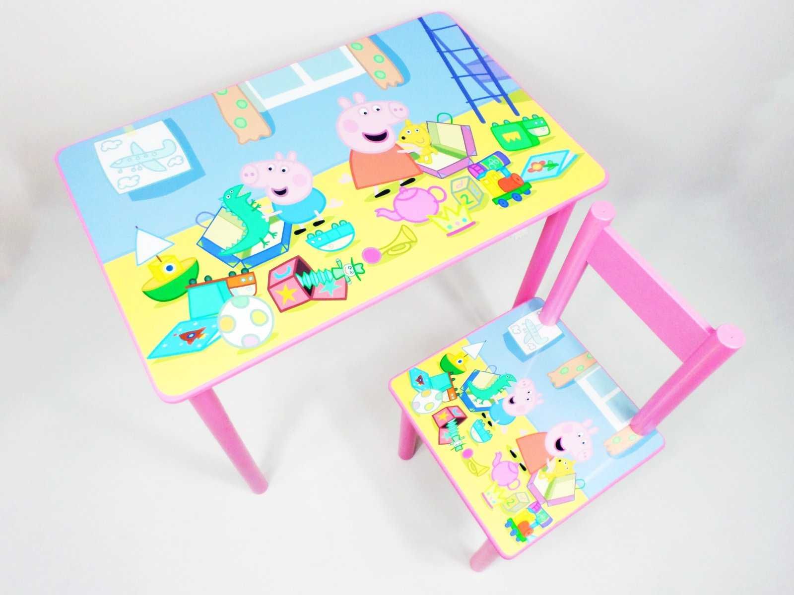 Дитячий столик і стільчик "Свинка Пепа" Детский столик стул (дерево)