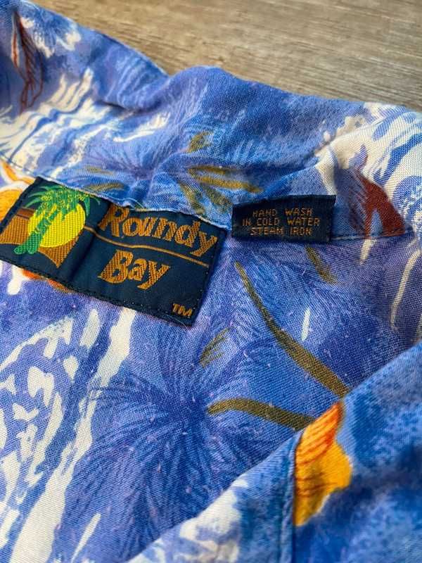 Koszula hawajska Retro Vintage Y2K Roundy Bay Rayon rozmiar L