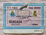 Bilhete FC Porto vs Real Madrid 1987/88 taça de campeões
