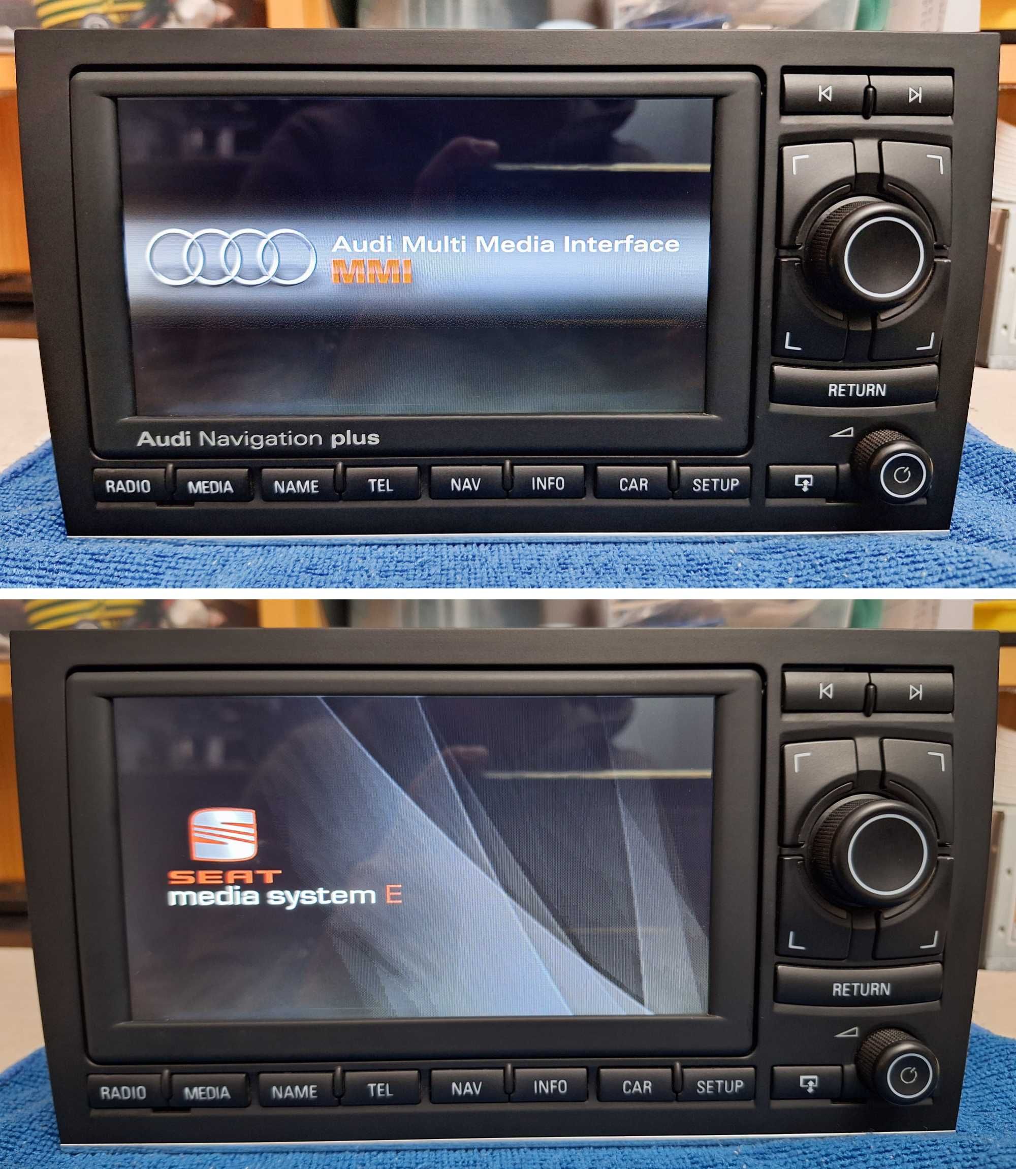 Audi A4, Seat EXEO Radio RNS-E LED MONTAŻ Kodowanie, GPS, SD, FILM, GW