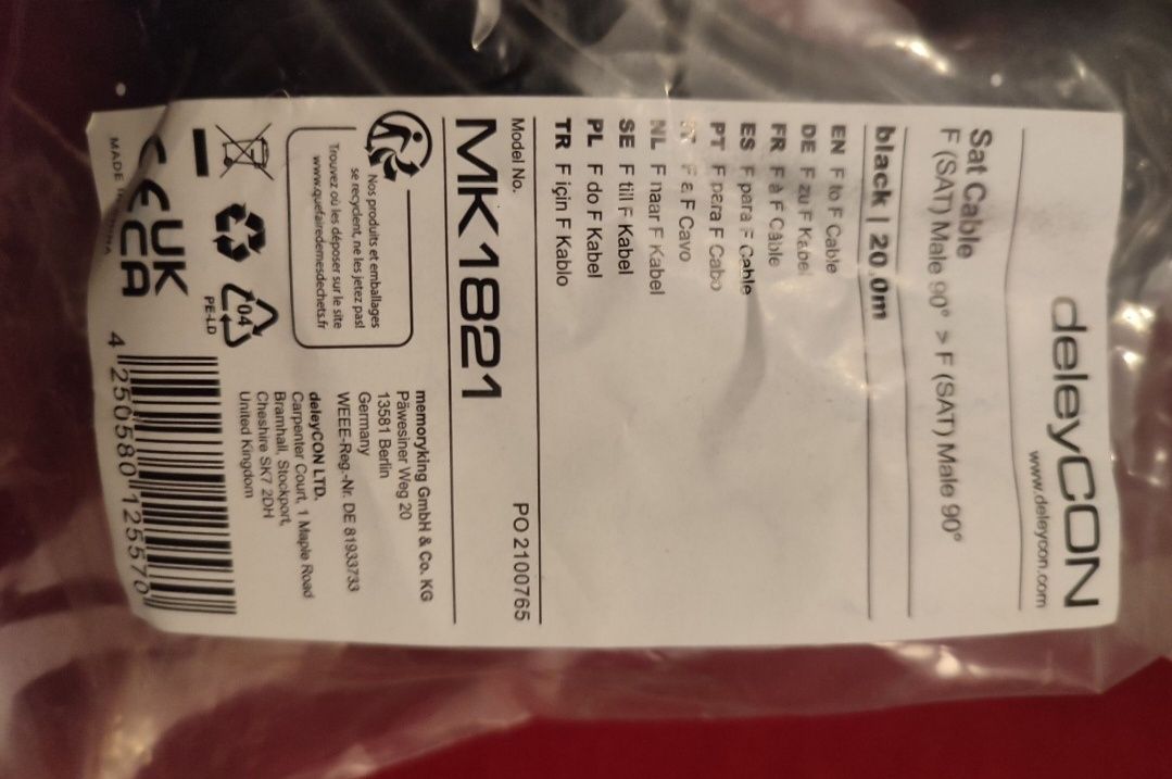 Kabel Antenowy SAT deleyCON 20 nowy okazja