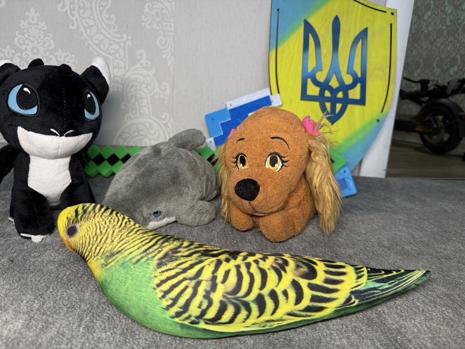 Інтерактивна сабачка Люсі чорна фурія попуга дельфін мягкі інрашки