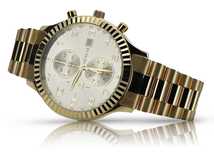 Złoty zegarek z bransoletą męski 14k Geneve mw007ydy&mbw015y