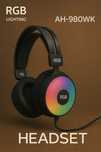 Auriculares game com fio e iluminação