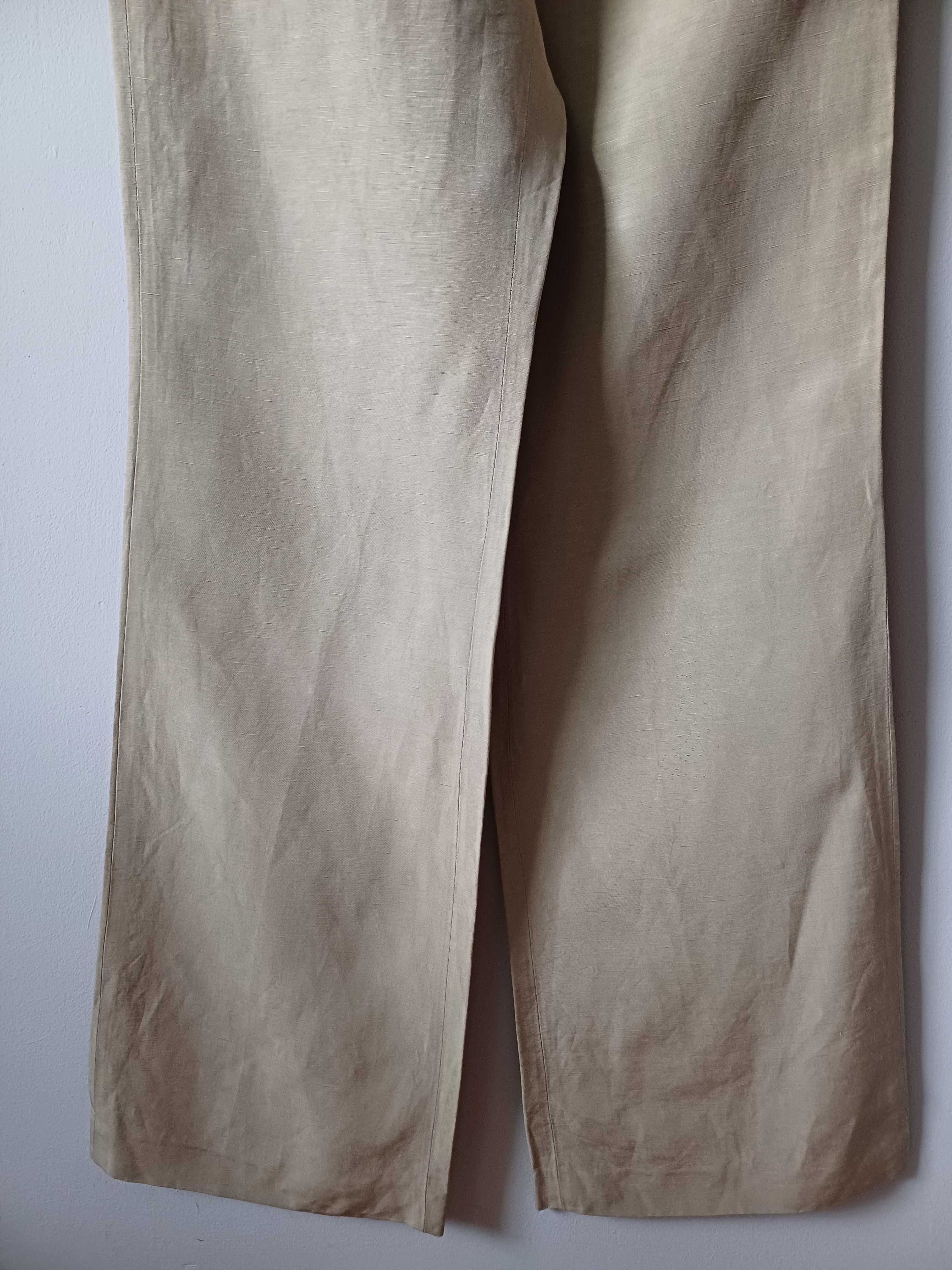 Spodnie Armani Collezioni jedwab len rozmiar L