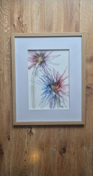 Abstrakcyjny obraz "Rozkwit chaosu" - Tusz alkoholowy A3